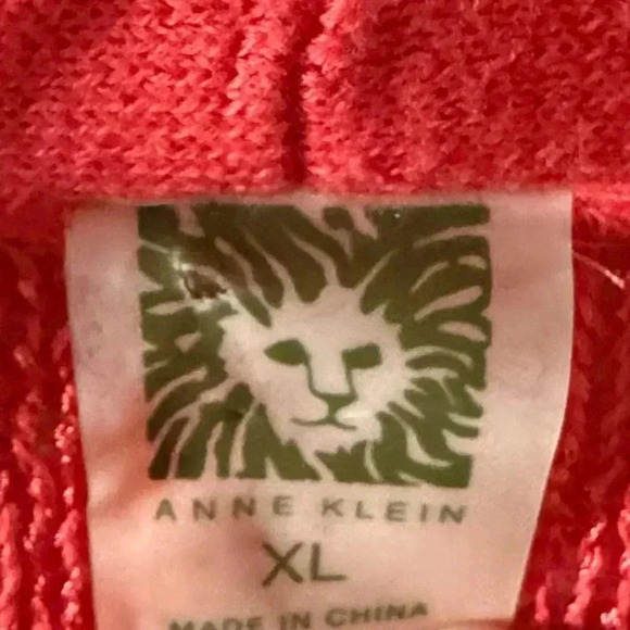 Anne Klein XL Red Sequined Open Front Cardigan Sweater Women's - Picture 3 of 3